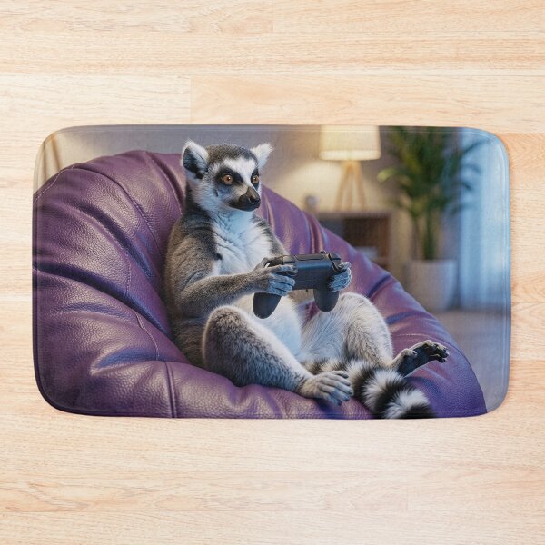 Item preview, Ring-Tailed Lemur Plays Video Games designed and sold by Tridentulus.