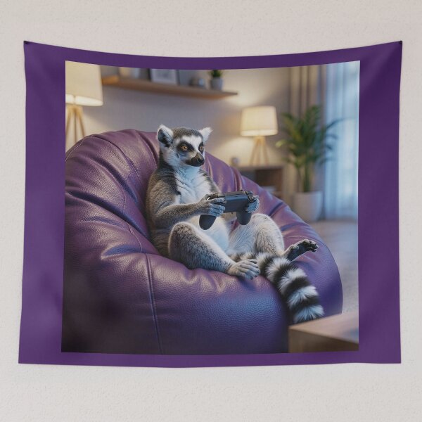 Item preview, Ring-Tailed Lemur Plays Video Games designed and sold by Tridentulus.