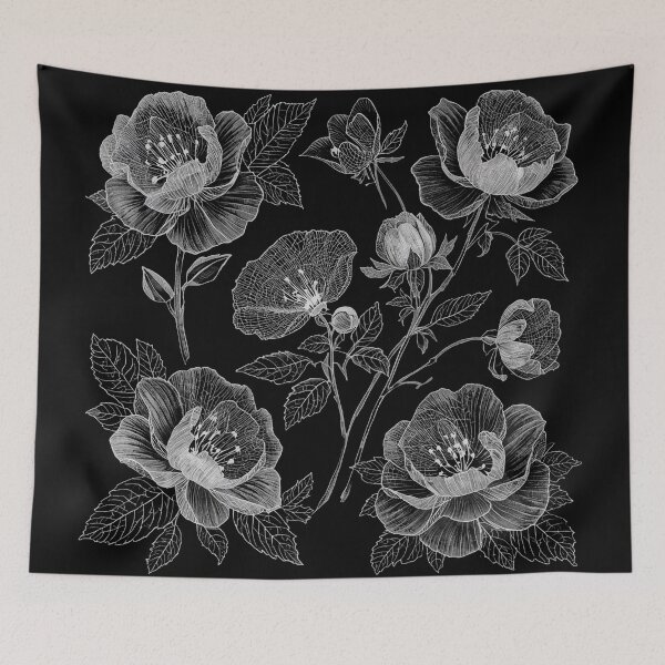 Item preview, White lace peonies  designed and sold by uunaa.
