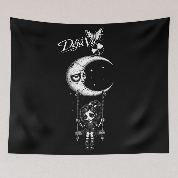Item preview, Dejà vu Gothic Moon Girl-Dark Cartoon Swing Art designed and sold by Apocryphalwar.