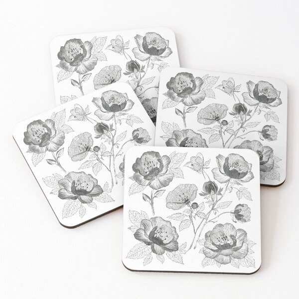 Item preview, White lace peonies  designed and sold by uunaa.