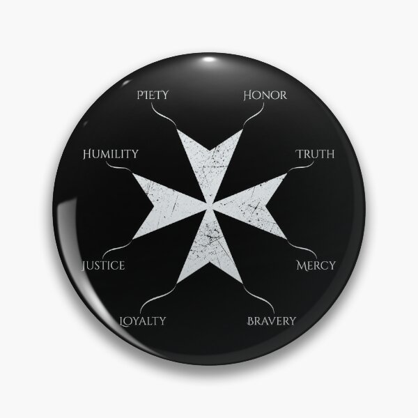 Item preview, Maltese Cross Virtues – Piety Honor Truth Bravery Knight Design designed and sold by Fradikal.