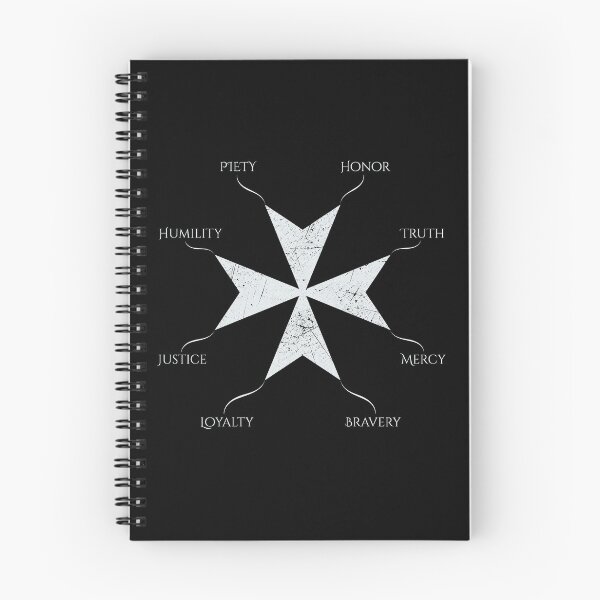 Aperçu de l'œuvre Maltese Cross Virtues – Piety Honor Truth Bravery Knight Design créée et vendue par Fradikal.