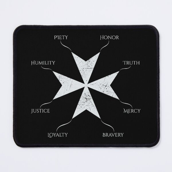 Item preview, Maltese Cross Virtues – Piety Honor Truth Bravery Knight Design designed and sold by Fradikal.
