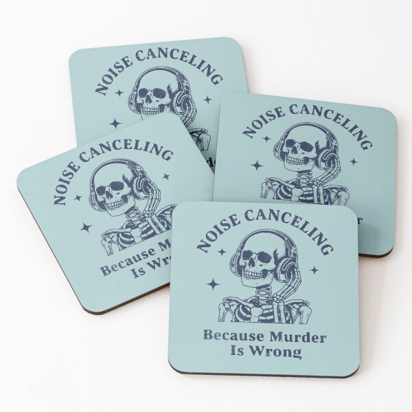 Item preview, Noise Canceling Skeleton Because Murder Is Wrong designed and sold by d247.