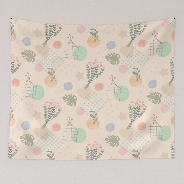 Item preview, Pastel Floral & Monstera Seamless Pattern designed and sold by Aoei08.