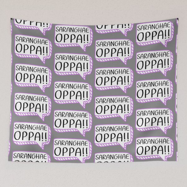Item preview, Saranghae Oppa text - Korean expression for K-drama fans designed and sold by ArtEllary.