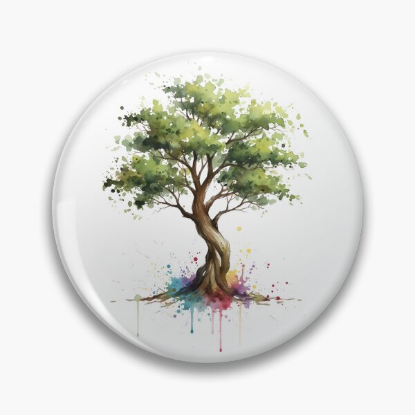 Item preview, Elegant twisted tree watercolour with dynamic colour splashes designed and sold by lucyinspace.