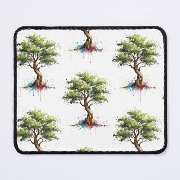 Item preview, Elegant twisted tree watercolour with dynamic colour splashes designed and sold by lucyinspace.