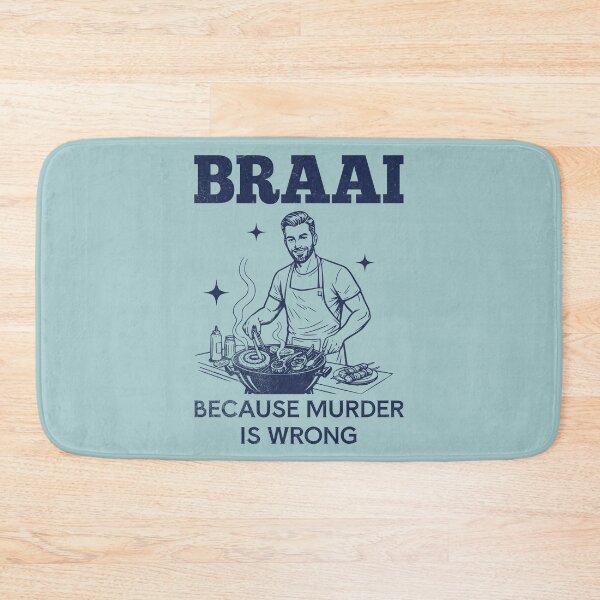 Item preview, Braai Because Murder Is Wrong Funny Grilling designed and sold by d247.