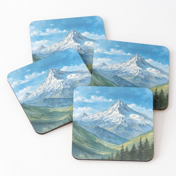 Item preview, Watercolor Mountain Peak and Evergreen Valley designed and sold by andreavlad.