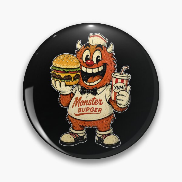 Artikelvorschau, Retro Monster Burger Fast Food Maskottchen entworfen und verkauft von aashcreat.