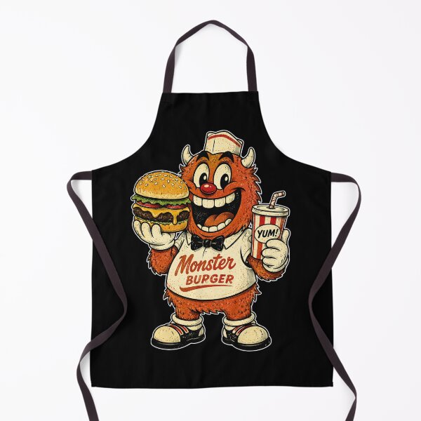 Artikelvorschau, Retro Monster Burger Fast Food Maskottchen entworfen und verkauft von aashcreat.