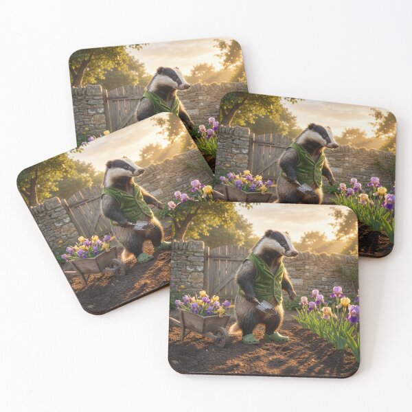 Item preview, Badger Gathers Irises in His Garden designed and sold by Tridentulus.