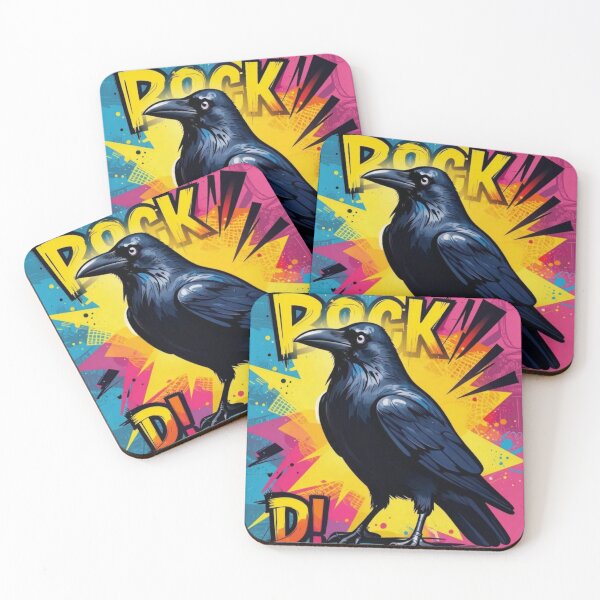 Item preview, Rock Raven – Comic Pop Art Bird Design designed and sold by Dogandesighn.