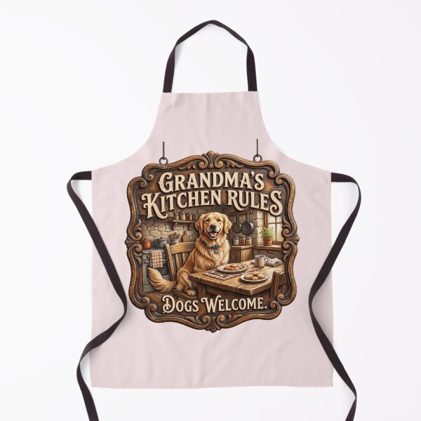 Item preview, Grandma's Kitchen Rules Dogs Welcome Sign designed and sold by pradeepvisuals.