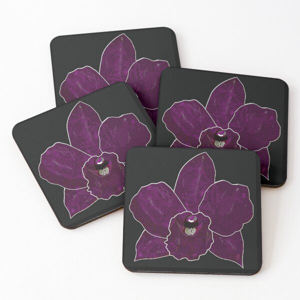 Item preview, Dark Magenta Orchid – Gothic Botanical Digital Art designed and sold by BatNature.