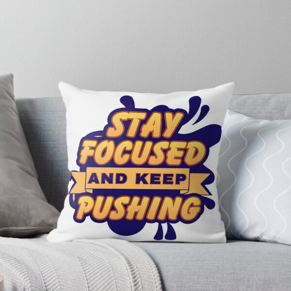 Item preview, Stay Focused And Keep Pushing Retro Motivational Typography T-Shirt designed and sold by MR-GOLDEN.