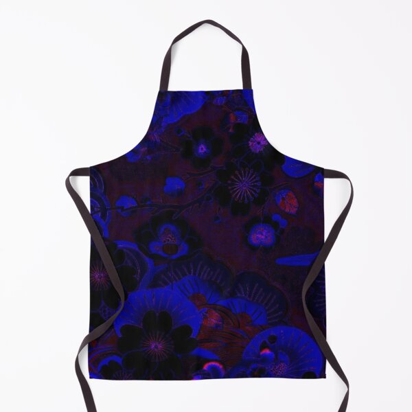 Item preview, Dark Japanese Neon Sakura — Blue & Red Abstract Floral Art Print designed and sold by BatNature.