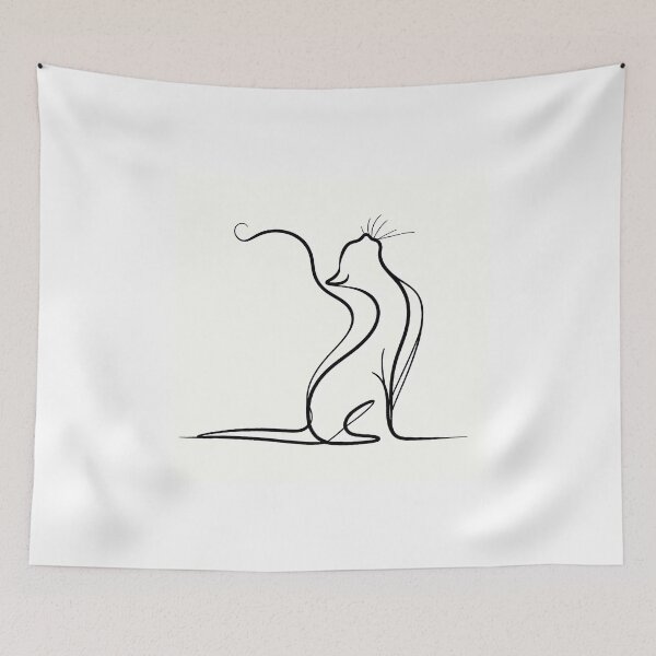 Item preview, Cat silhouette in one line - Simple elegance designed and sold by davidromapixel.