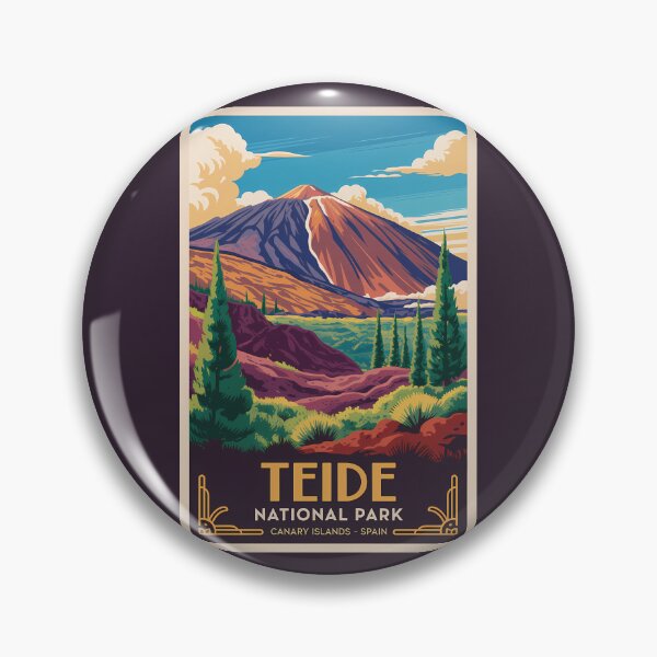 Item preview, Teide National Park Landscape Spain Illustration Travel Art Vintage designed and sold by KrisSidDesigns.