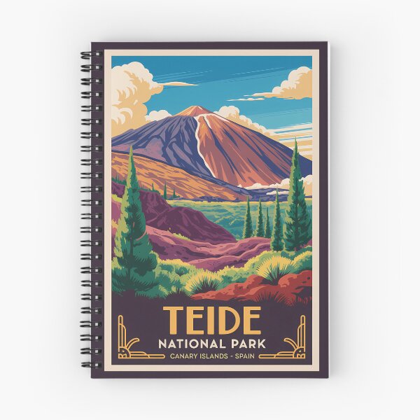 Item preview, Teide National Park Landscape Spain Illustration Travel Art Vintage designed and sold by KrisSidDesigns.