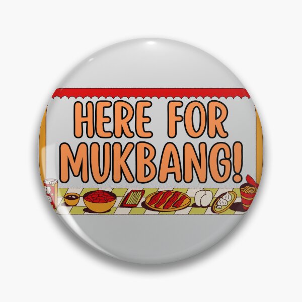 Item preview, HERE FOR MUKBANG text graphic for K-culture fans designed and sold by ArtEllary.