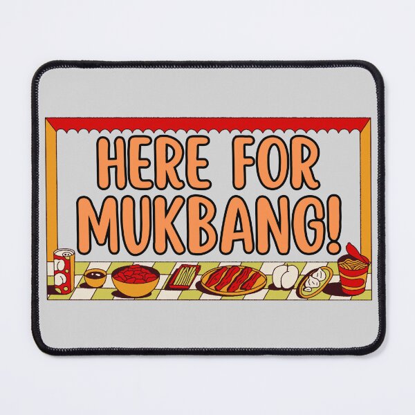 Item preview, HERE FOR MUKBANG text graphic for K-culture fans designed and sold by ArtEllary.