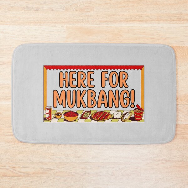 Item preview, HERE FOR MUKBANG text graphic for K-culture fans designed and sold by ArtEllary.