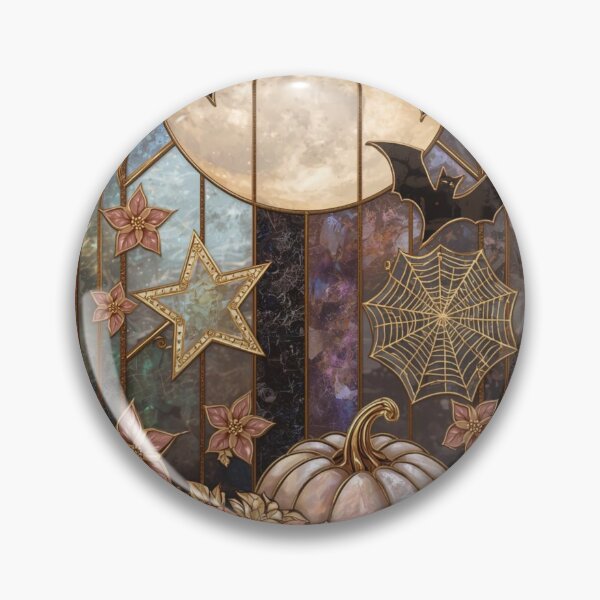 Item preview, Full moon, pearl pumpkins and golden bats designed and sold by BriSher.