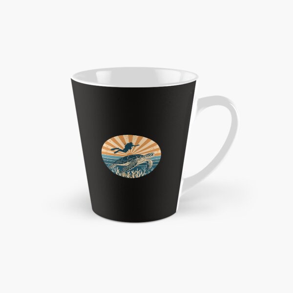Item preview, Vintage Scuba Diver and Sea Turtle - Retro Ocean Sunset designed and sold by islam gamal.