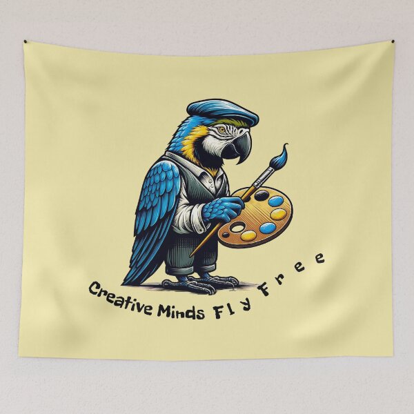 Item preview, Creative Minds Fly Free Artistic Parrot Painter Design designed and sold by Sachie's Studio.