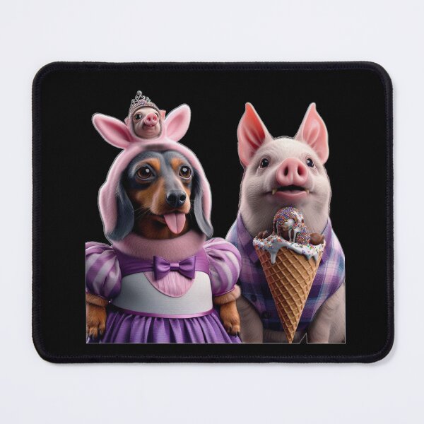 Item preview, Cute Dachshund in Pig Costume and Ice Cream Piggy designed and sold by LujziWorld.