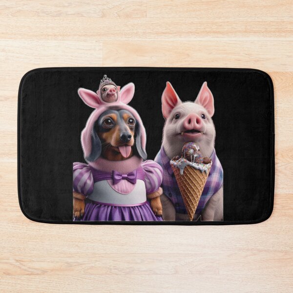 Item preview, Cute Dachshund in Pig Costume and Ice Cream Piggy designed and sold by LujziWorld.