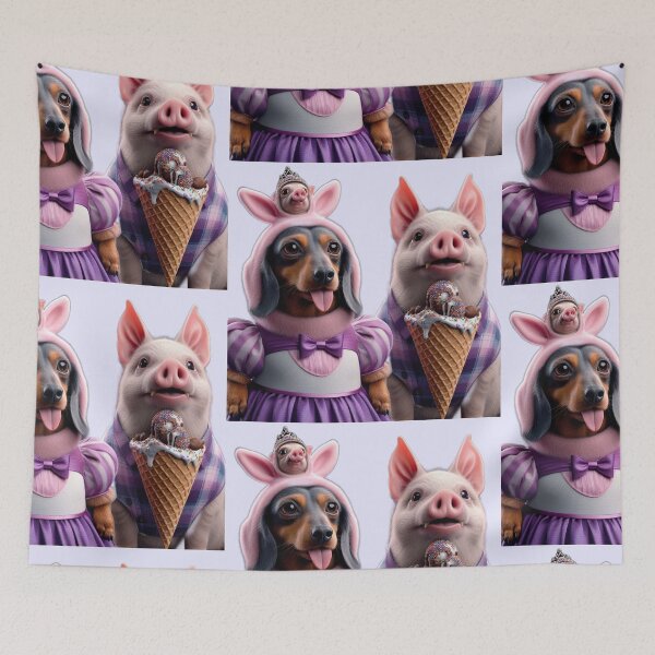 Item preview, Cute Dachshund in Pig Costume and Ice Cream Piggy designed and sold by LujziWorld.