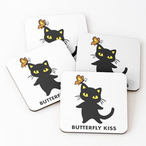Item preview, Black cat butterfly kiss designed and sold by Konopikyu.