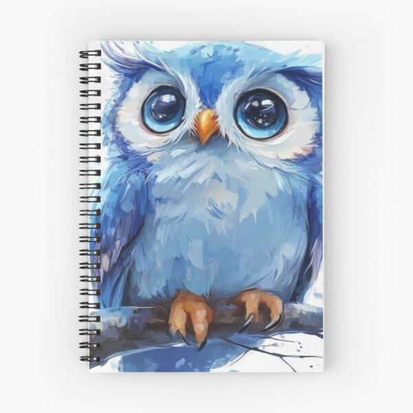 Item preview, Adorable blue color owl perched designed and sold by NivyasArtistry.