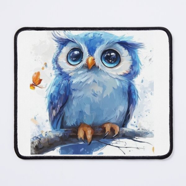 Item preview, Adorable blue color owl perched designed and sold by NivyasArtistry.