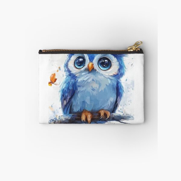 Item preview, Adorable blue color owl perched designed and sold by NivyasArtistry.