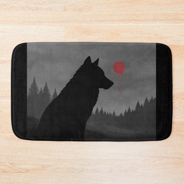 Item preview, Silent Wolf Under Crimson Moon designed and sold by Ola-urb.