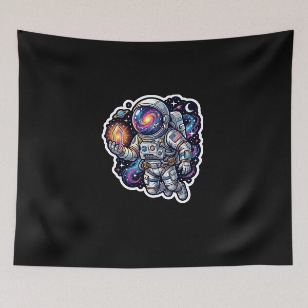 Item preview, Cosmic Astronaut Galaxy Exploration Art designed and sold by JeevanStickers.
