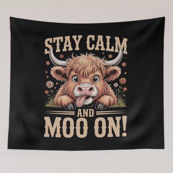 Item preview, Stay Calm And Moo On: Highland Cow Funny Quote Farm Animal Western Rustic Humor designed and sold by NewaveBoutique.