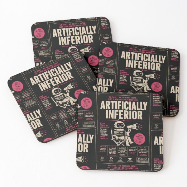 Item preview, Artificially Inferior Vintage AI Satire Poster designed and sold by ArtComixHaven.