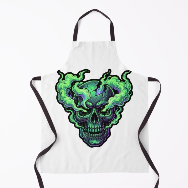 Item preview, Neon Green Smoking Skull Art designed and sold by JeevanStickers.