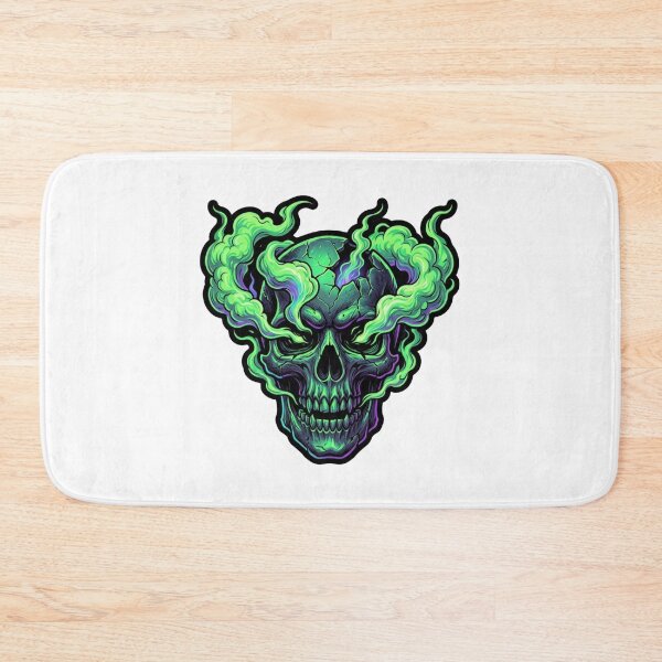 Item preview, Neon Green Smoking Skull Art designed and sold by JeevanStickers.