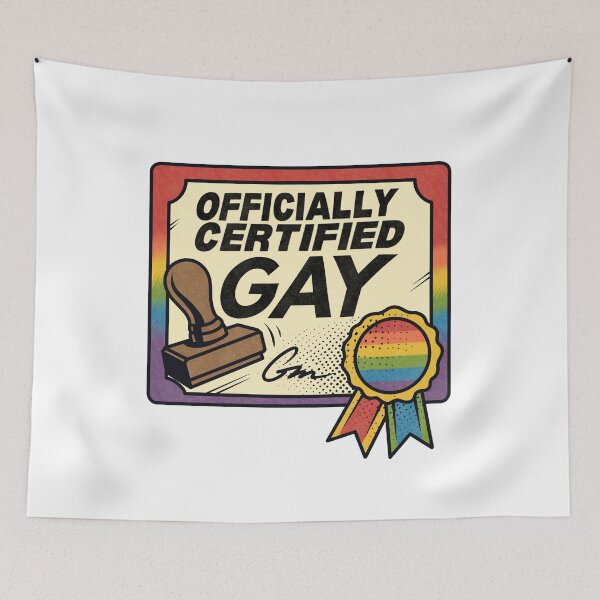 Item preview, Funny Officially Certified Gay Pride Certificate designed and sold by Anne97s.