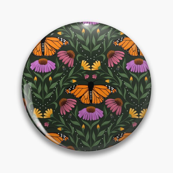 Item preview, Monarch Butterfly Garden Pattern (Dark Green) designed and sold by Wisteria Creative Co..