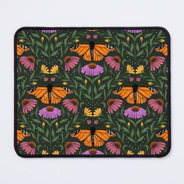 Item preview, Monarch Butterfly Garden Pattern (Dark Green) designed and sold by Wisteria Creative Co..