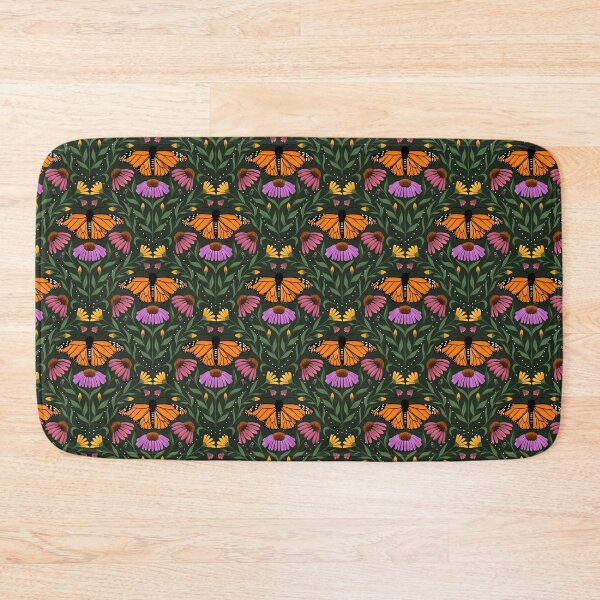 Item preview, Monarch Butterfly Garden Pattern (Dark Green) designed and sold by Wisteria Creative Co..