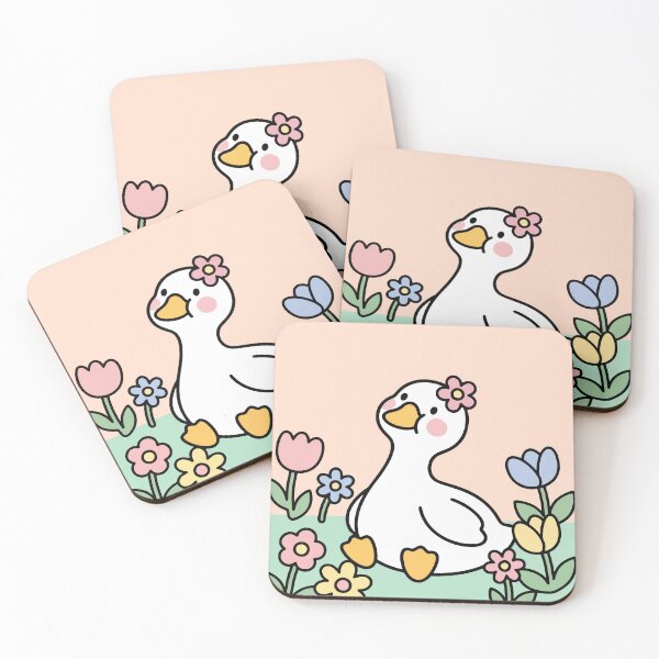 Item preview, Cute Goose Flower Garden Kawaii Doodle designed and sold by WormJ.